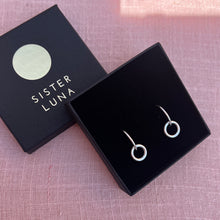 Load image into Gallery viewer, NEW MOON charm hoops