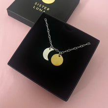 Load image into Gallery viewer, Sun and moon necklace