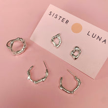 Load image into Gallery viewer, Molten silver studs