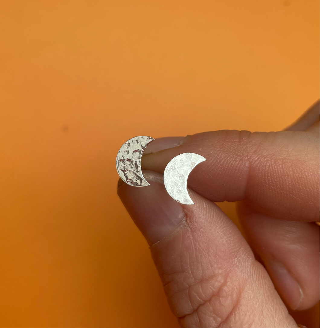 Crescent moon studs