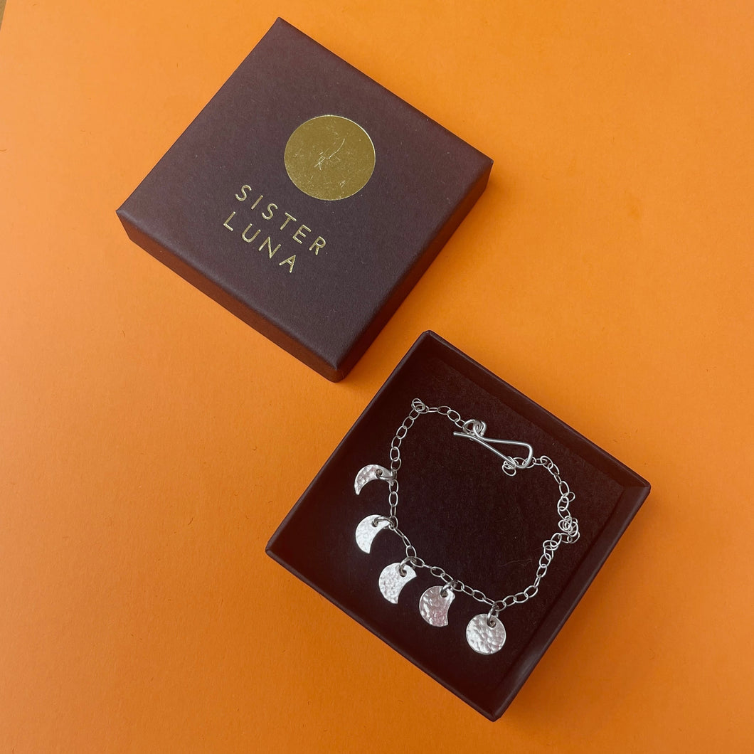 Moon phase charm bracelet