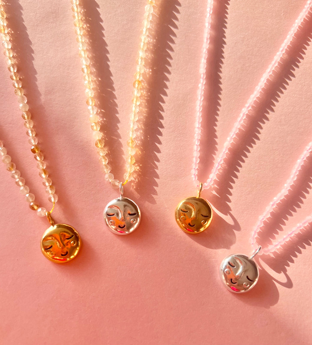 MOON FACE crystal necklaces