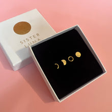 Load image into Gallery viewer, Moon phase studs

