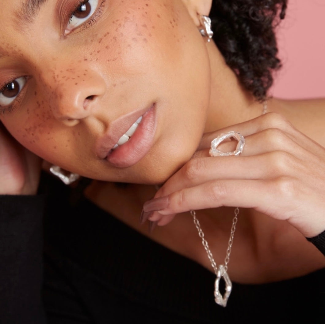 Molten silver hoops