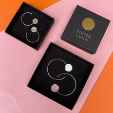 Load image into Gallery viewer, Silver moon threaders in box 
